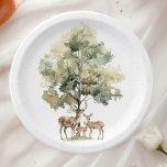 Plato De Papel Animales de bosque forestal | Baby Shower de la fa<br><div class="desc">Presentamos a nuestros animales forestales | la familia de los venados con placas de papel de ducha, perfecto para una celebración tierno y caprichosa! Con un tema de la historia del bosque acuático con una adorable familia de ciervos, es ideal para una ducha sin diferencias de género. Este diseño de...</div>