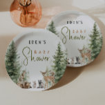 Plato De Papel Animales De Bosques De Bosques Con Nombre Baby Sho<br><div class="desc">Presentamos a nuestros animales de bosque con placas de papel de ducha de bebé, perfecto para una celebración tierna y caprichosa! Con un tema de la historia del bosque acuático con adorables criaturas como zorro, conejito, oso y ciervo, es ideal para una ducha de género neutro. Este diseño de inspiración...</div>