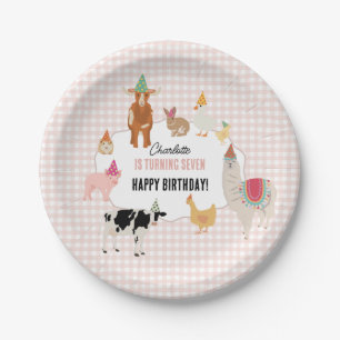 Plato De Papel Animales de fiesta de granja de mascotas Cumpleaño