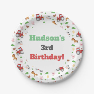 Plato De Papel Animales de granja adoran fiesta de cumpleaños de 