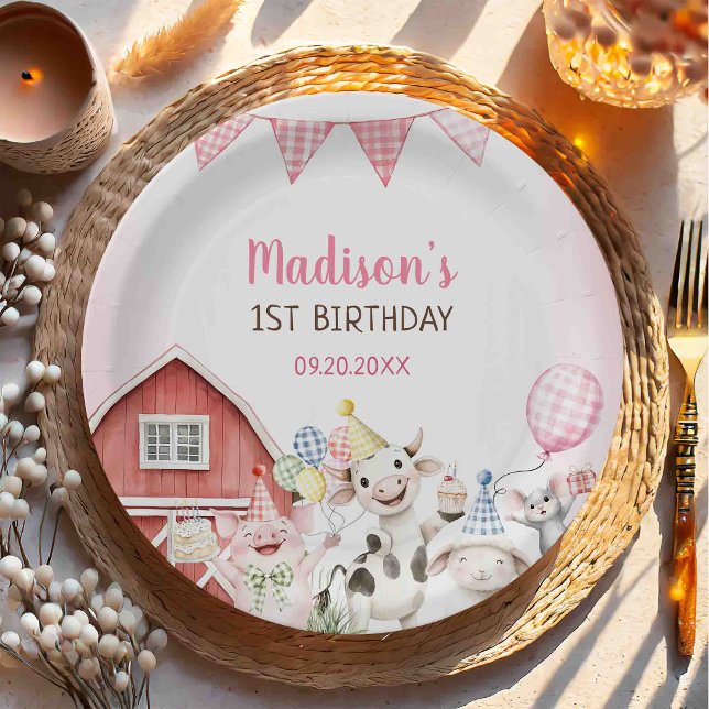 Plato De Papel Animales de granja Barnyard Cumpleaños 1 (Subido por el creador)