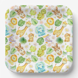 Plato De Papel Animales de la jungla de Safari