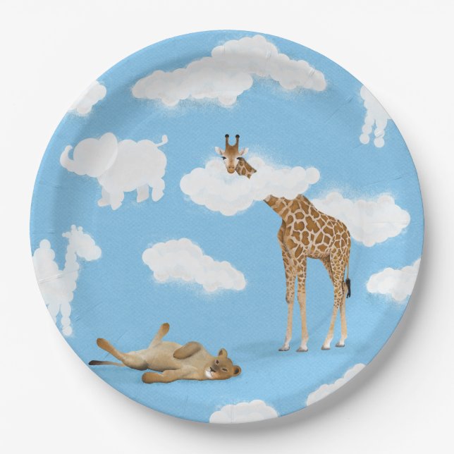 Plato De Papel Animales de la nube de Savanna (Anverso)
