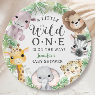 Plato De Papel Animales de Safari para Baby Shower Neutrales en G