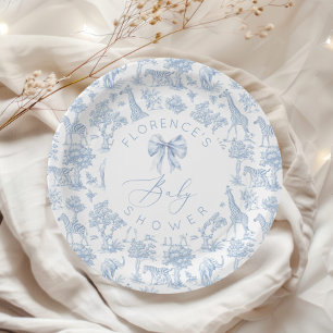 Plato De Papel Animales de Safari Toile de Jouy