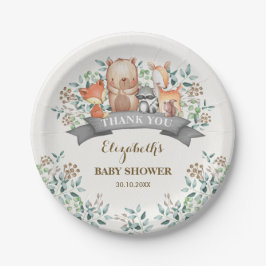 Plato De Papel Animales del arbolado/bosque caprichoso Baby