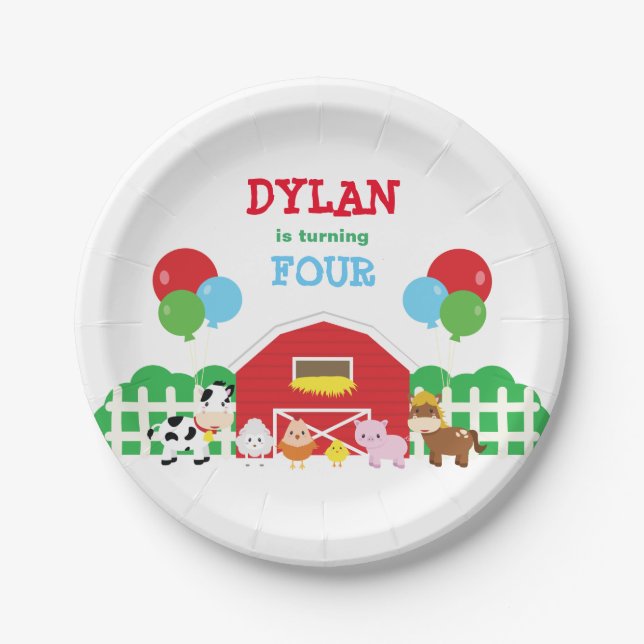 Plato De Papel Animales del campo (Anverso)