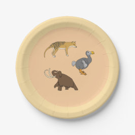 Plato De Papel Animales extintos 