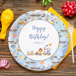 Plato De Papel Animales fiestas en la jungla infantil Feliz cumpl