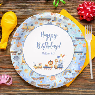 Plato De Papel Animales fiestas en la jungla infantil Feliz cumpl