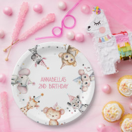 Plato De Papel animales fiestas fiesta de cumpleaños del chica sa