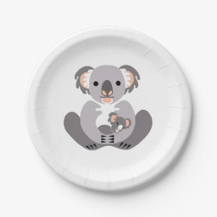 Plato De Papel Animales - KOALA - Vida silvestre australiana - Fi