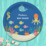Plato De Papel Animales marinos<br><div class="desc">Animales marinos de colores vivos</div>