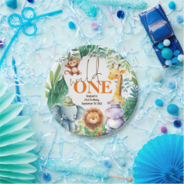 Plato De Papel Animales salvajes de Safari de un lindo lugar Fies