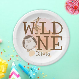 Plato De Papel Animales salvajes de un primer cumpleaños