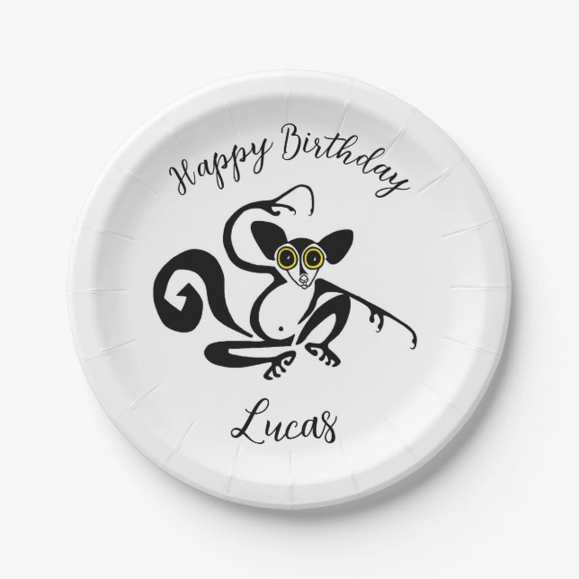 Plato De Papel Animales salvajes - Guay AYE-AYE - Vida silvestre  (Anverso)