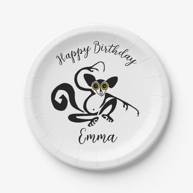 Plato De Papel Animales salvajes - Guay AYE-AYE - Vida silvestre  (Anverso)