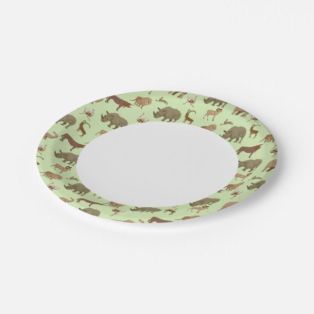 Plato De Papel Animales silvestres (Angular)