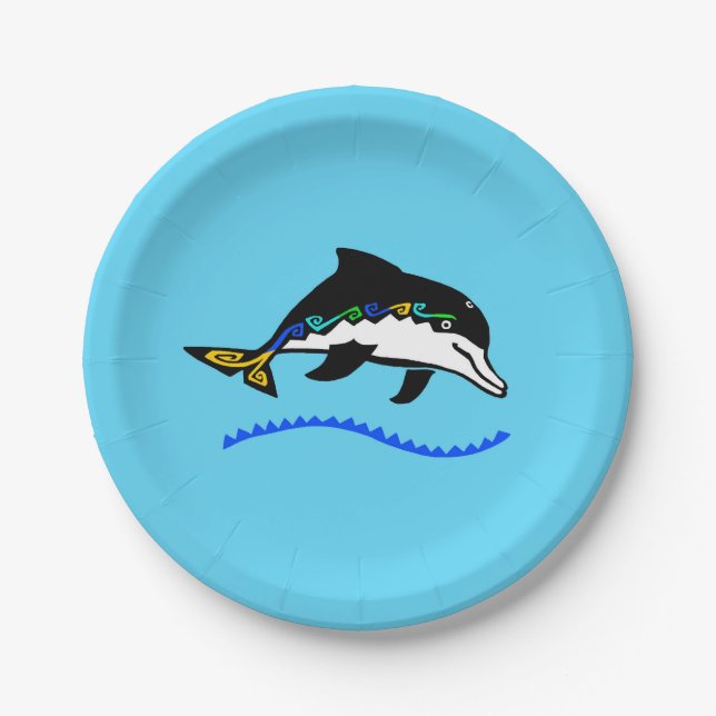 Plato De Papel Animales silvestres - DOLPHIN - Naturaleza - Fiest (Anverso)