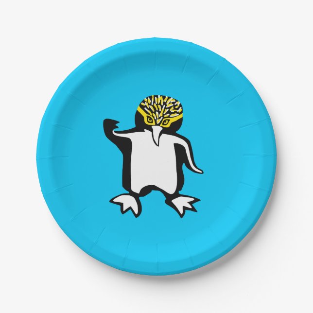 Plato De Papel Animales silvestres - Pingüino Cute - Amor animal  (Anverso)