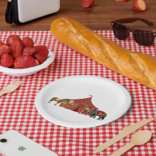Plato De Papel Animales y tienda de circo