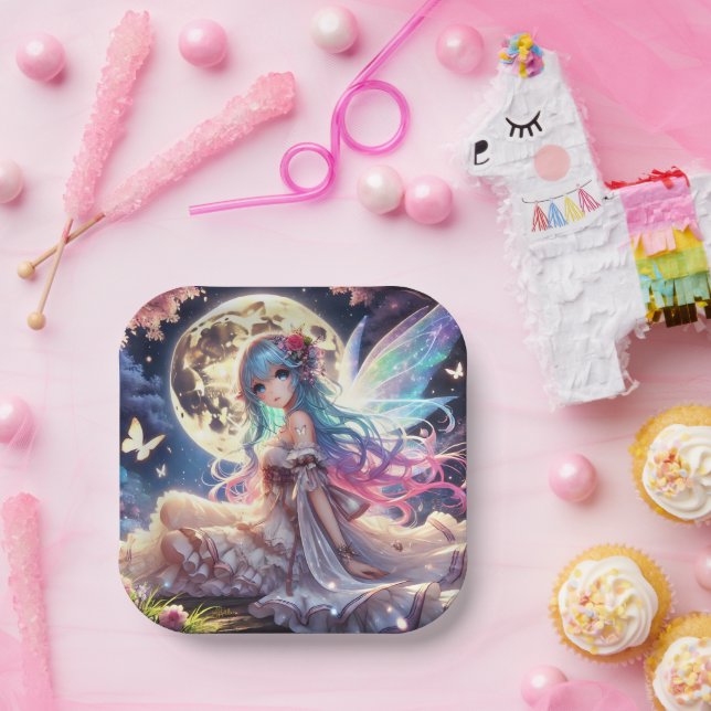 Plato De Papel Anime Chica Moon Fairy Princess in Garden (Fiesta)