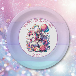 Plato De Papel Anime Chica sobre la personalización del cumpleaño