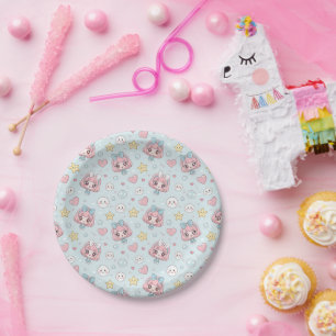 Plato De Papel  Anime Kawaii with Hearts and Stars