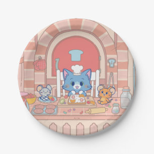 Plato De Papel Anime Tom, Jerry y Tuffy Bakery