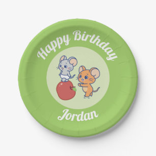 Plato De Papel Anime Tuffy y Jerry Apple Rolling