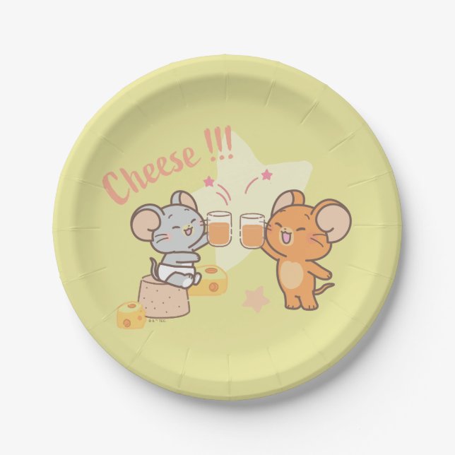 Plato De Papel Anime Tuffy y Jerry Cheese (Anverso)