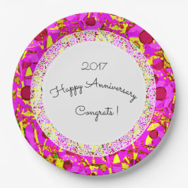 Plato De Papel Aniversario_Cumpleaños_Mod+Floral_Lace_Template