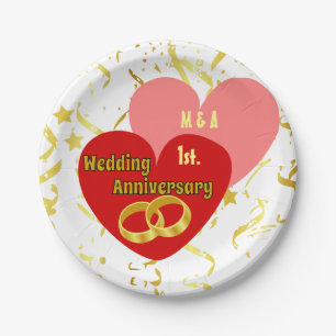Plato De Papel aniversario de boda