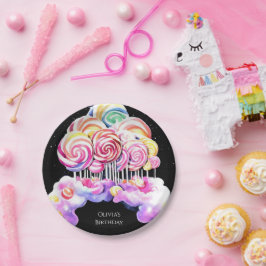 Plato De Papel Aniversario de Candyland simple