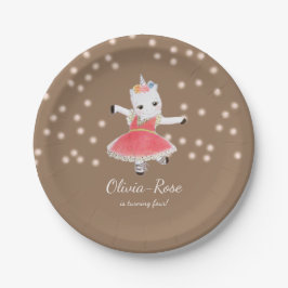 Plato De Papel Aniversario de la Chica Magic Pink Unicorn Balleri