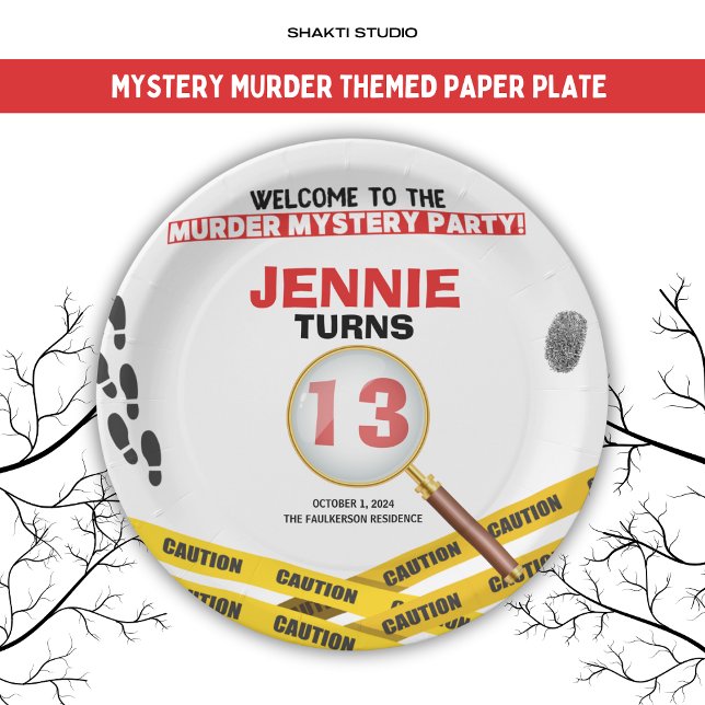 Plato De Papel Aniversario de la escena del crimen de misterio de (Subido por el creador)