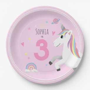 Plato De Papel Aniversario de la natalidad de los niños de Unicor