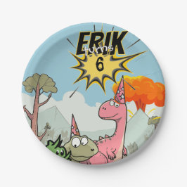 Plato De Papel Aniversario de la Rentabilidad de Dino, Personaliz