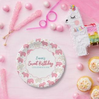 Plato De Papel Aniversario de las Cookies de Animales Baratos
