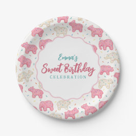 Plato De Papel Aniversario de las Cookies de Animales Baratos