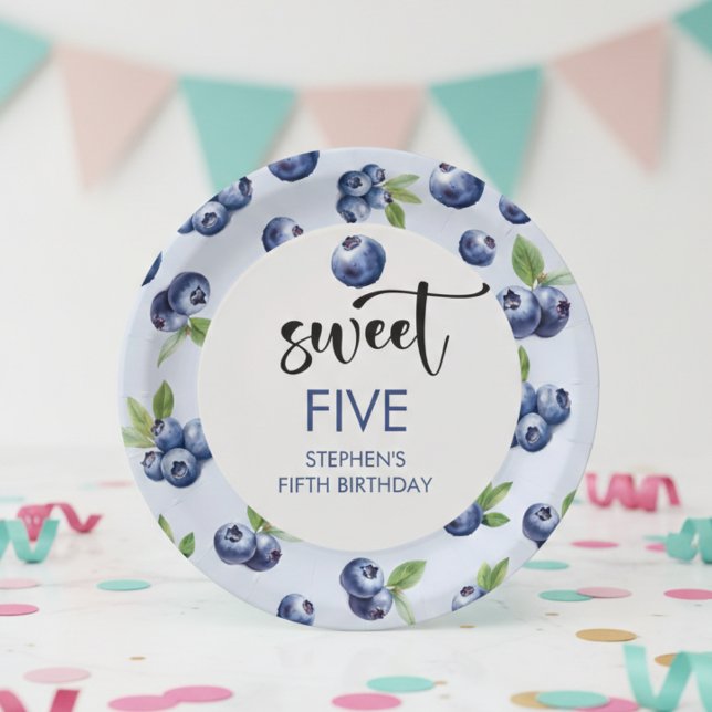 Plato De Papel Aniversario de los niños de los dulces arándanos (Subido por el creador)