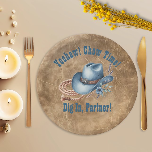 Plato De Papel Aniversario de Wild West Cowboy (Subido por el creador)