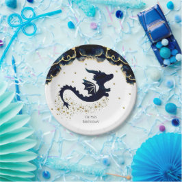 Plato De Papel Aniversario del Dragón caprichoso