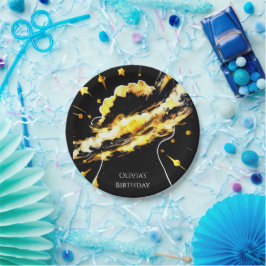 Plato De Papel Aniversario del espacio divertido encantado