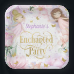Plato De Papel Aniversario del hada del jardín encantado<br><div class="desc">Placas de papel con temática de hada de hadas de jardín encantado</div>