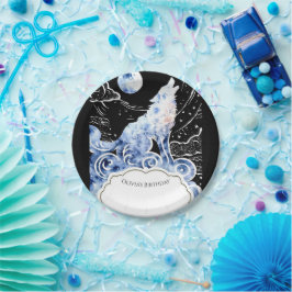 Plato De Papel Aniversario del Lobo de los Niños con Encanto