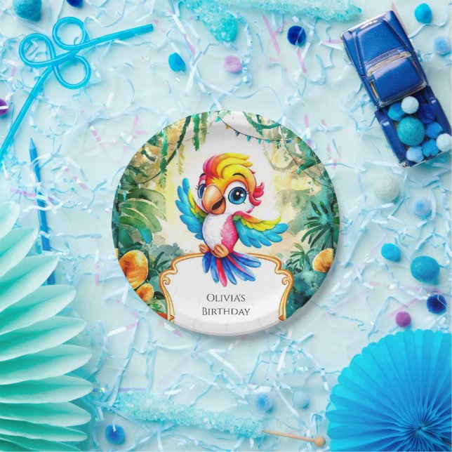 Plato De Papel Aniversario del loro de la jungla (Fiesta)