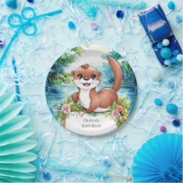 Plato De Papel Aniversario del pequeño Otter