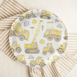 Plato De Papel Aniversario del vehículo moderno de construcción d<br><div class="desc">Moderna acuarela Construcción Vehículo Placas de papel de cumpleaños</div>