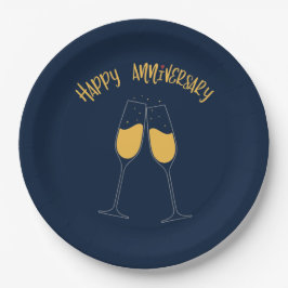 Plato De Papel Aniversario feliz - Placa de papel